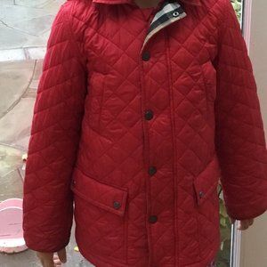 RED Burberry Quilted Jacket Size 10Y Boys